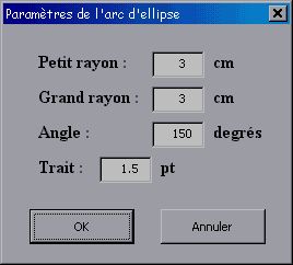 La fenêtre Arc d'Ellipse
